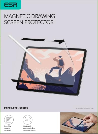 ESR Paper-Feel Magnetic Screen Protector for iPad Air 11 Inch M3/M2 (7th/6th Gen, 2025/2024), Write and Draw Like on Paper, Detachable and Reusable, Compatible with Tempered Film, Matte, Anti-Glare