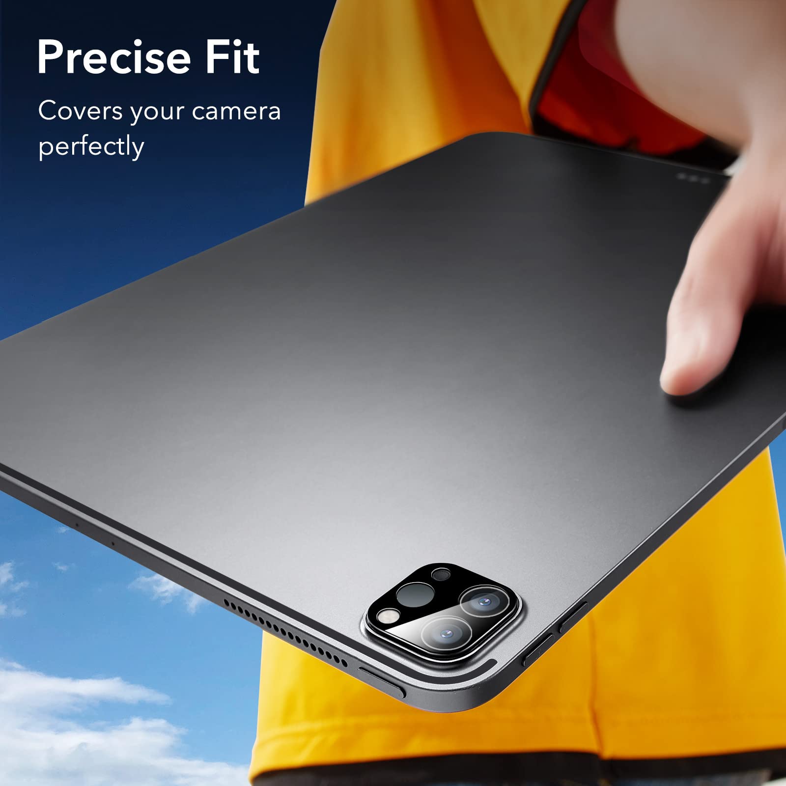 ESR 2 Pack Camera Lens Protector Compatible with iPad iPad Pro11/13 2024, Pro 12.9/11 Inch (2022/2021/2020), 9H Anti-Scratch Tempered Glass, HD Clarity, 3D Full Coverage