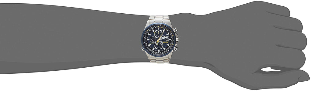 Citizen Men's Eco-Drive Sport Luxury World Chronograph Atomic Time Keeping Watch in Stainless Steel, Blue Dial (Model: AT8020-54L)