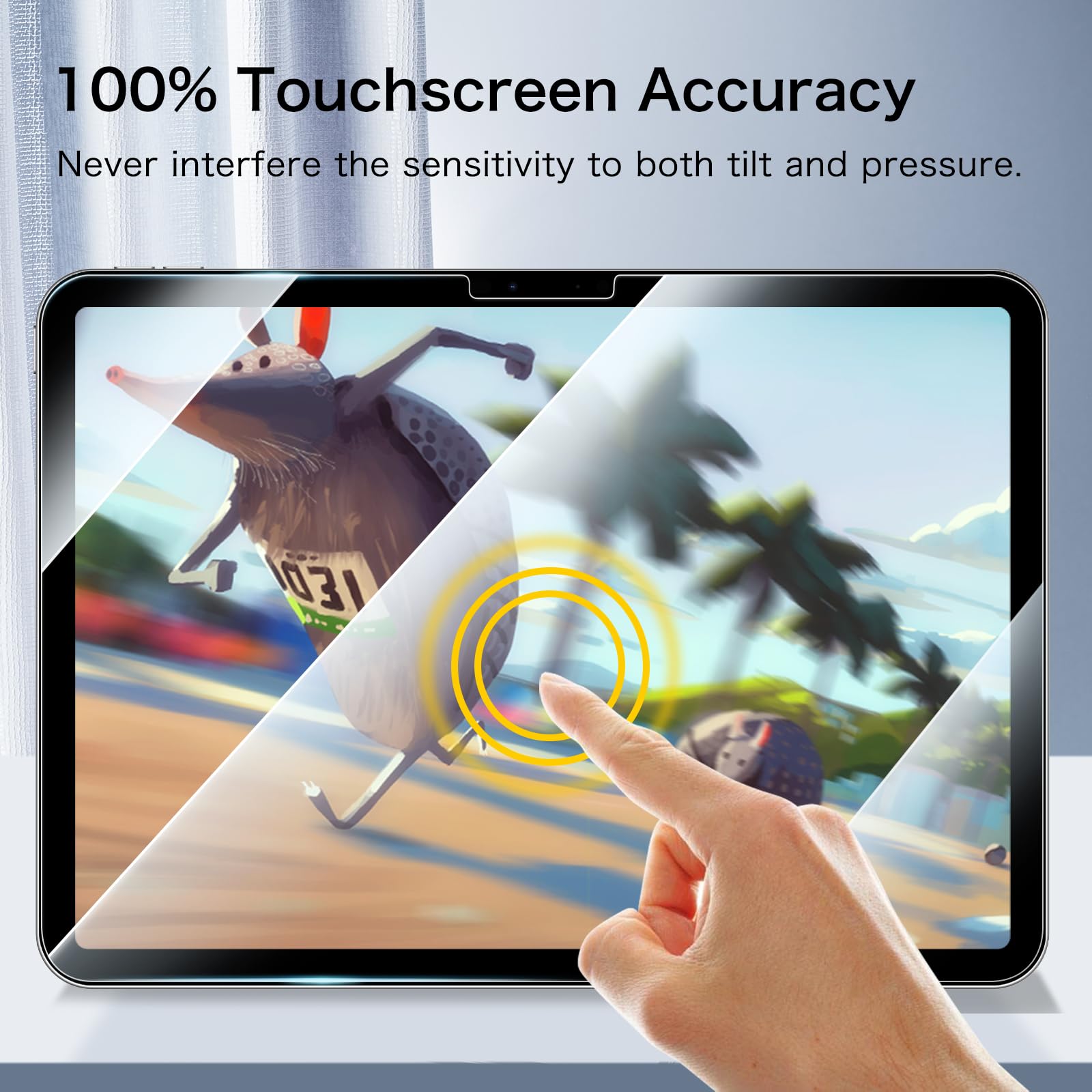 Fintie 2-Pack Screen Protector for iPad Pro 11-inch (M4) 2024 (Model Number: A2836/A2837/A3006), [Support Face ID] Anti Scratch Premium HD Clear 9H Hardness Tempered Glass Screen Protector