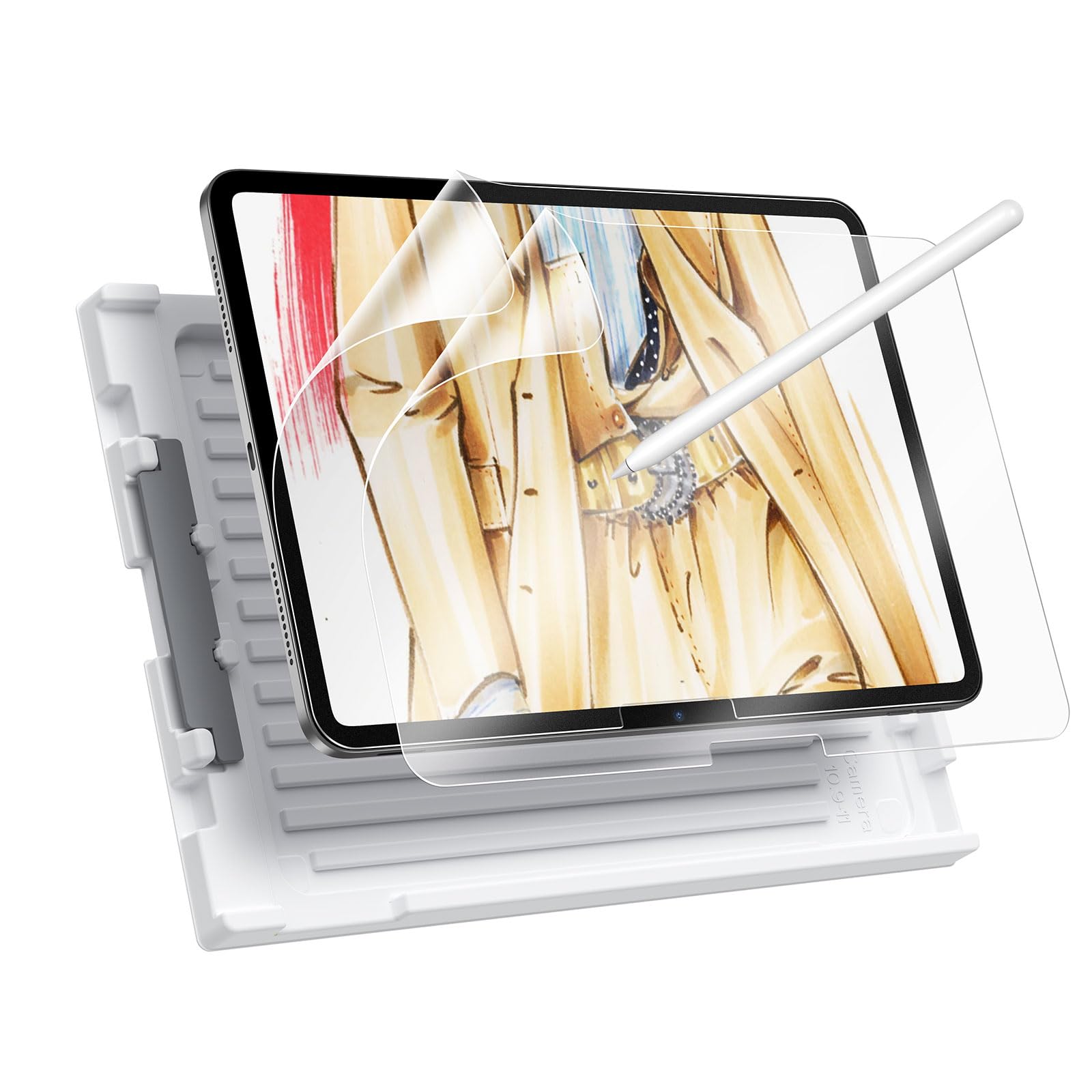 ESR 2 Pack Paper-Feel Screen Protector for iPad Pro 11 Inch M4 2024, Write and Draw Like on Paper, Scratch Protection with Easy Application Tray, Thin and Responsive
