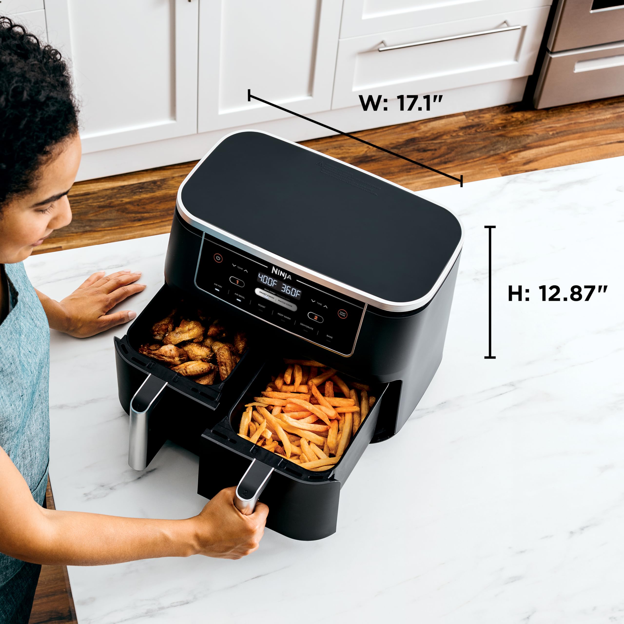 Ninja Dual Zone Air Fryer - 6-in-1 Cooking Functions | 10QT Capacity
