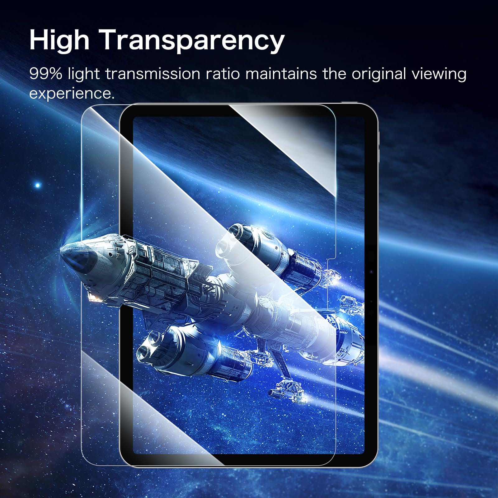 Fintie 2-Pack Screen Protector for iPad Pro 11-inch (M4) 2024 (Model Number: A2836/A2837/A3006), [Support Face ID] Anti Scratch Premium HD Clear 9H Hardness Tempered Glass Screen Protector
