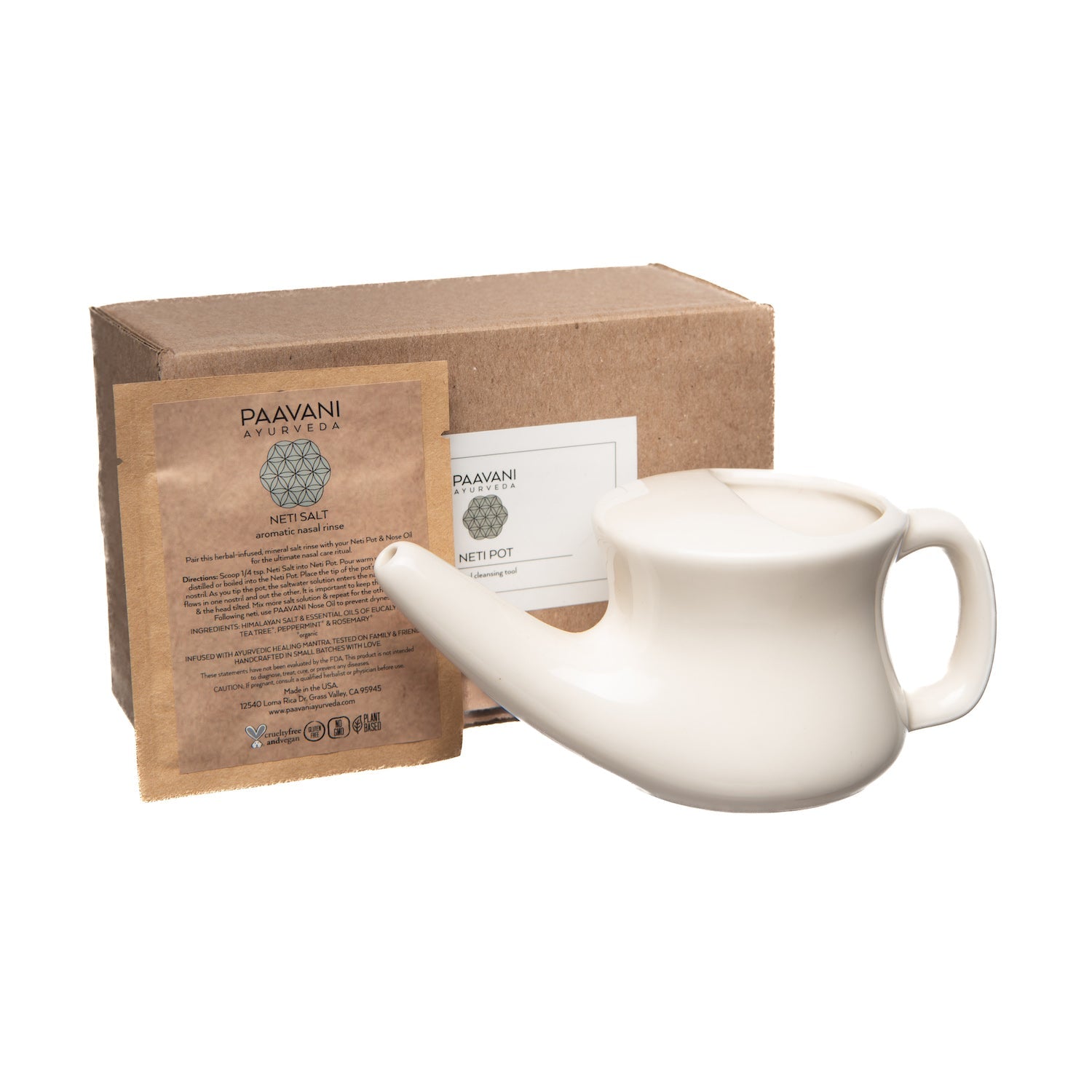 Ceramic Neti Pot | Ayurvedic Nasal Cleansing Tool for Sinus Health-1