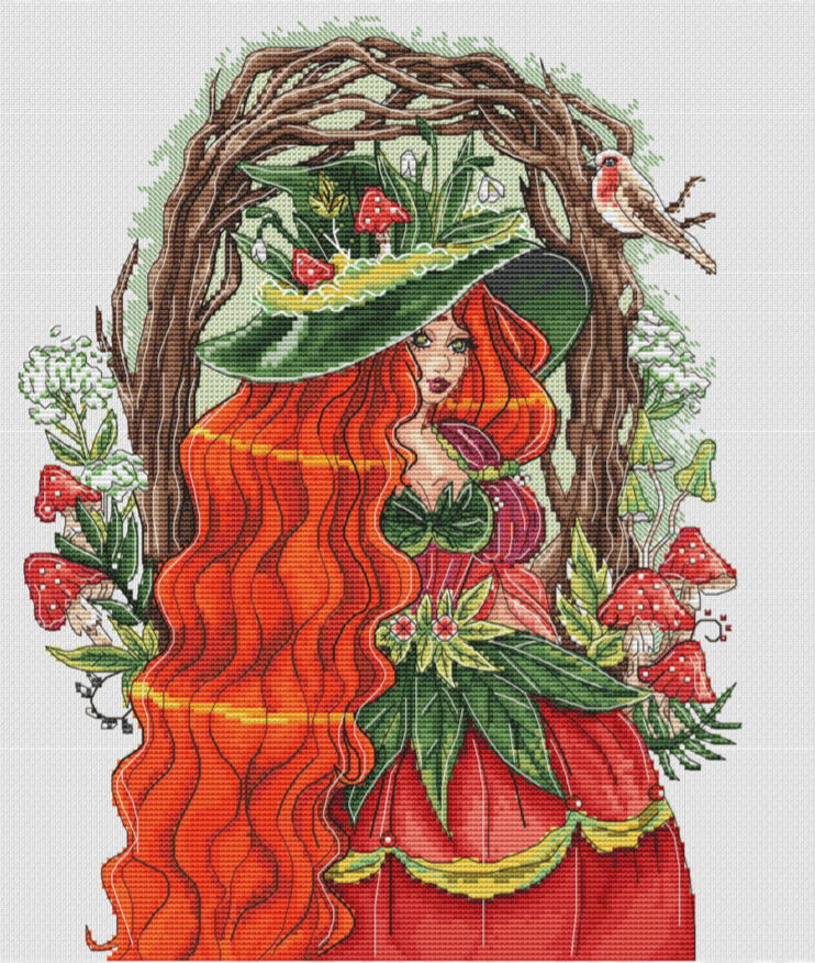 Forest Witch. Fantasy Forest - PDF Cross Stitch Pattern