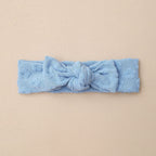 Elastic Baby Headband with Bow and Embroidered Flowers