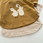 Summer New Arrival Kids Unisex Soft Comfortable Short Sleeves Silly Duck Pattern Top Casual T-Shirt